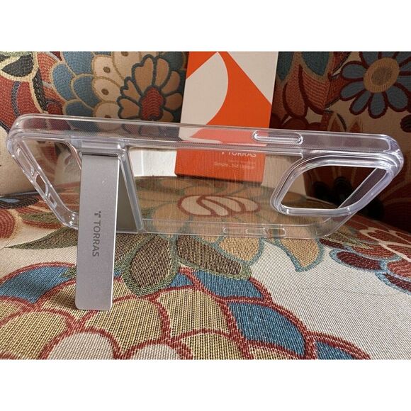 Torras Diamond Clear Military Grade iPhone 14 Pro Max Case w/Attached Kickstand - Picture 2 of 6